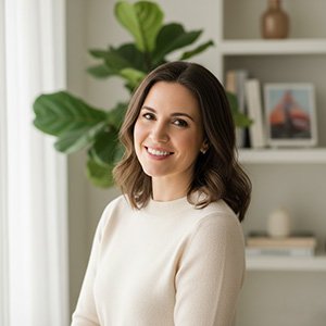 Portrait of Sarah L, Interior Designer and SnnyPet customer - Minimalist aesthetic